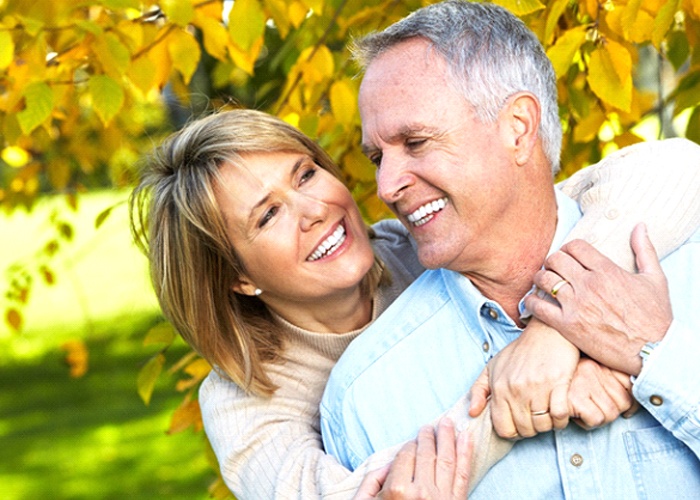 Couple after dental cleaning in South Portland