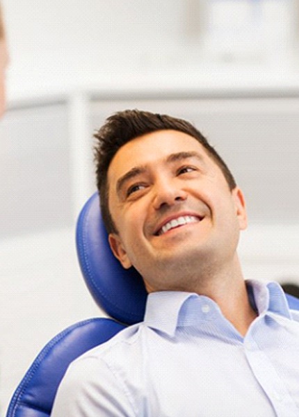 man visiting a Delta Dental dentist in South Portland