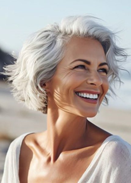 Smiling mature woman with beautiful teeth