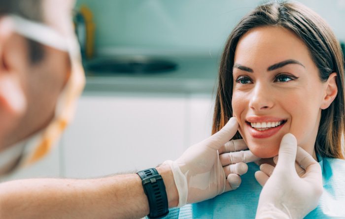 Woman sharing a healthy smile