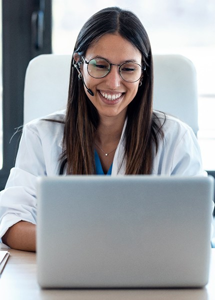 Dentist conducting telehealth sessions in South Portland