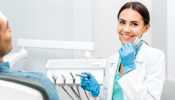 a person visiting their dentist in South Portland for cosmetic dentistry